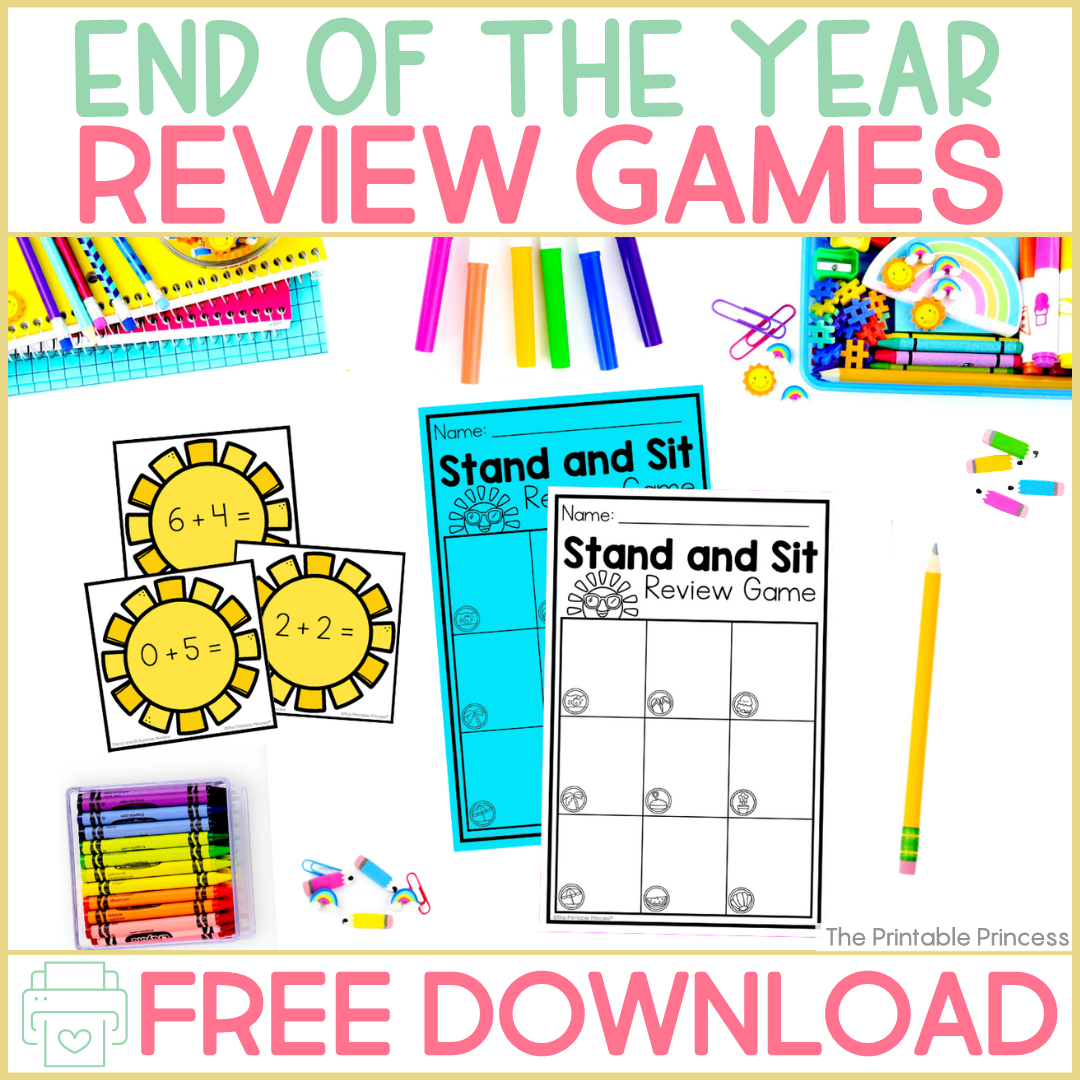 End of the Year Review Games for Kindergarten