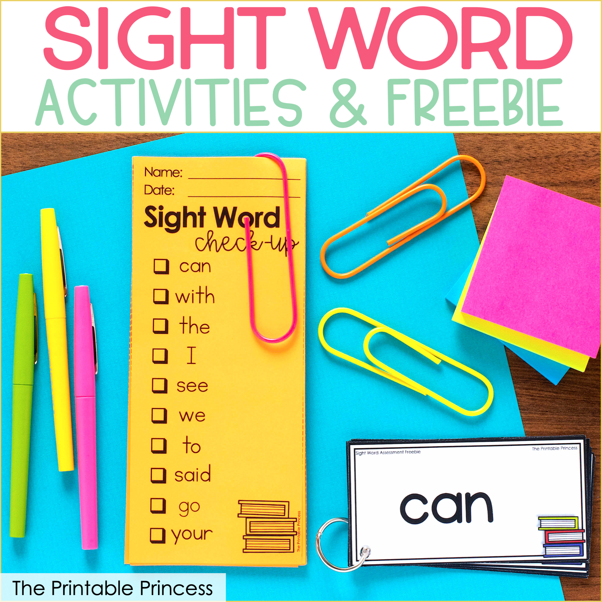 Fun sight word activities that are easy to prep and engaging for students - and are WAY more fun than just memorizing from flashcards! These hands-on sight word activities are perfect for PreK, Kindergarten, and First Grade students. Plus an EDITABLE sight word freebie that will help you monitor and track student progress.