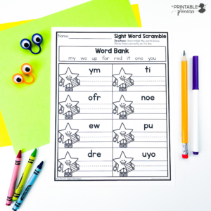 Kindergarten Sight Word Activity